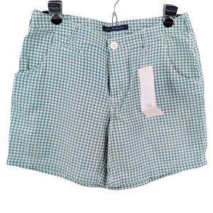 NWT Columbia Green Gingham "Super Bonehead" Stretch Shorts Size 8
